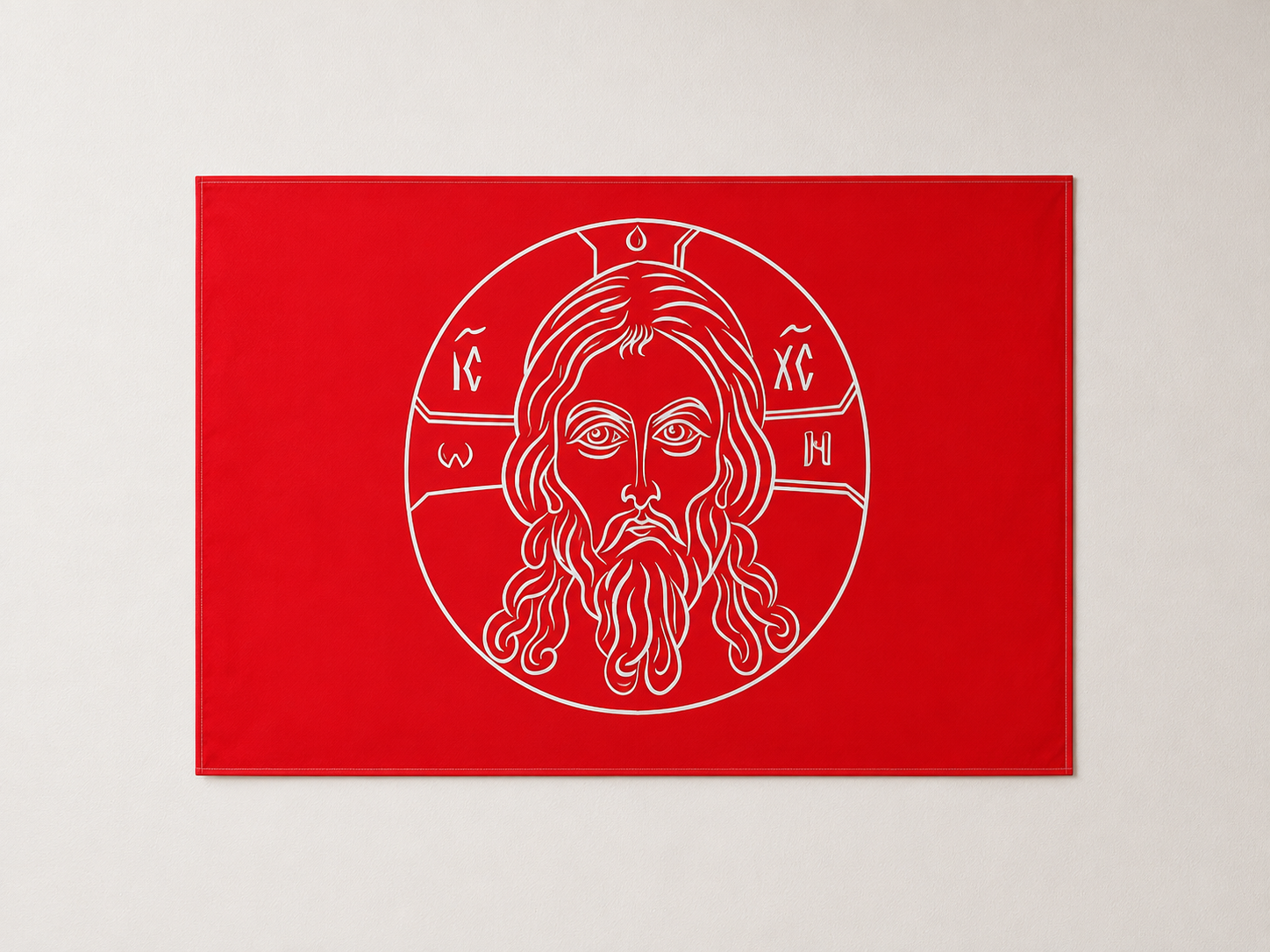 Orthodox Jesus Christ - Red Color - Flag 37x29in