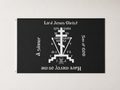 Orthodox Cross - Black&White Color - Flag 150x90cm