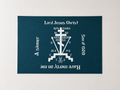Orthodox Cross - Black&White Color - Flag 37x29in