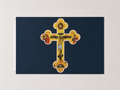 Orthodox Crucifixion of Jesus Christ - Black&Gold Color - Flag 150x90cm