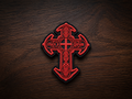 Orthodox Save and Protect Cross - Red Color - PVC Patch 80x65mm