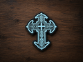 Orthodox Save and Protect Cross - Silver Color - PVC Patch 80x65mm