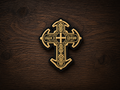 Orthodox Save and Protect Cross - Golden Color - PVC Patch 80x65mm