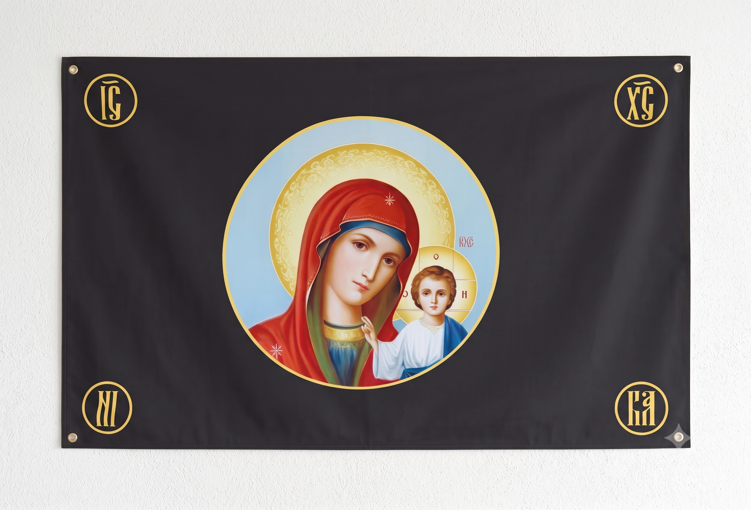 Orthodox Virgin Mary and Christ - Flag 150x90cm