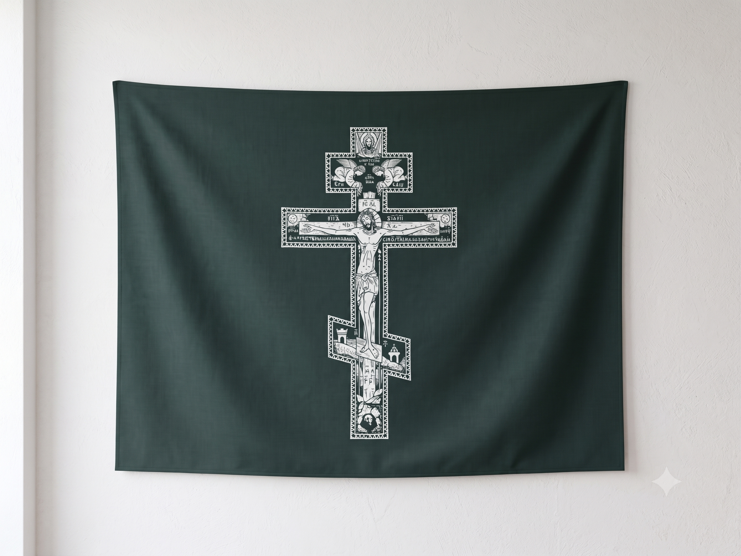 Orthodox Crucifixion - Black Color - Flag 37x29in