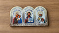 Orthodox Triptych Mother of God, Christ, Saint Nicholas - Silver Color - Icon