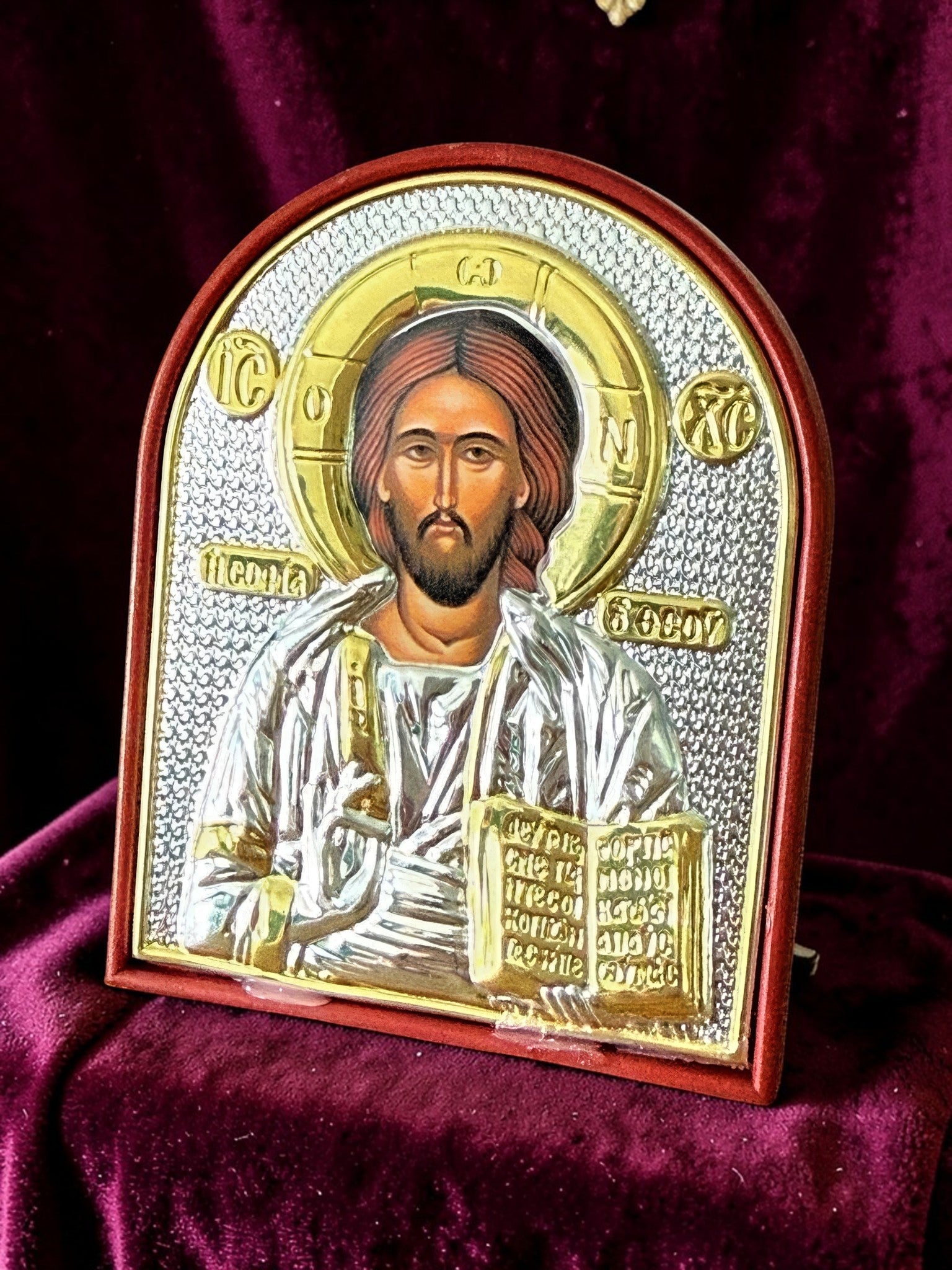 Orthodox Jesus Christ Pantocrator - Silver&Gold Color - Icon