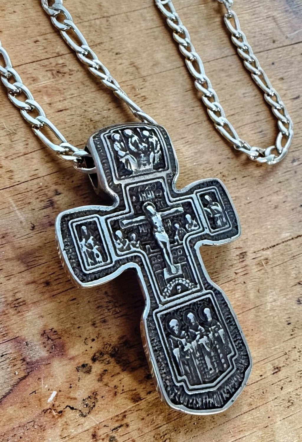 Orthodox Crucifix - Silver Color - Stainless Steel Cross