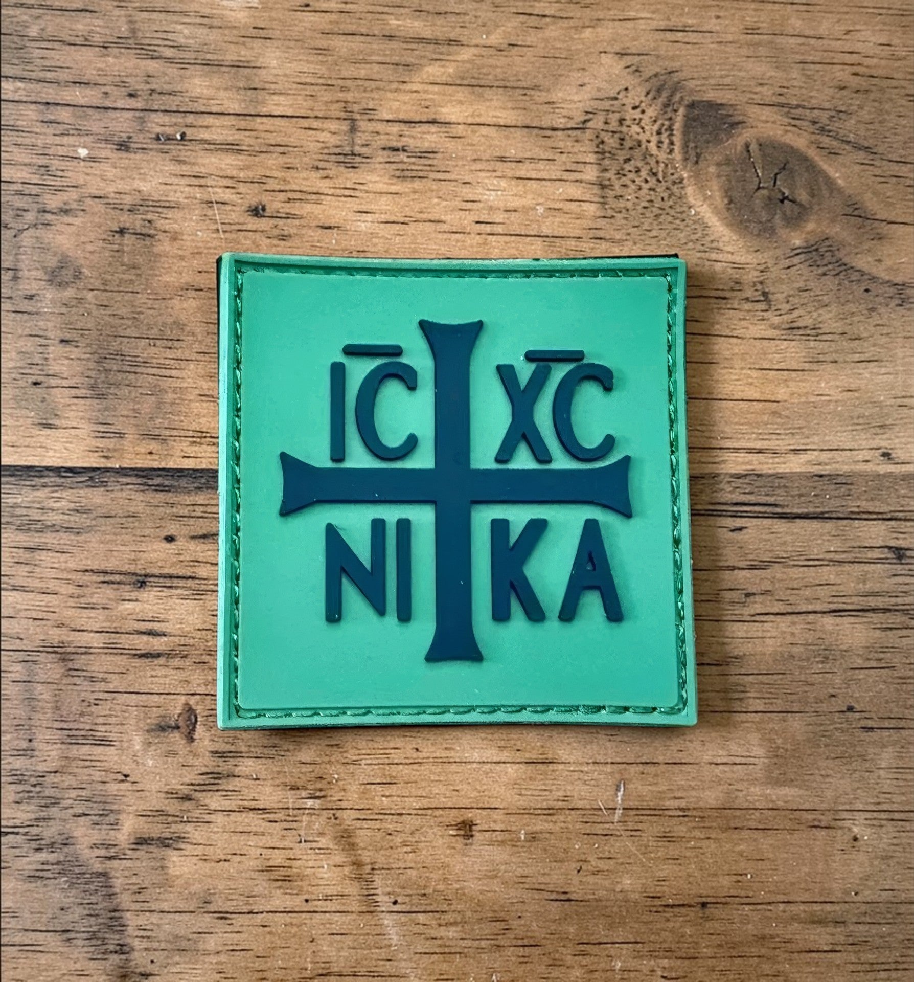 Orthodox IC XC NIKA - Mint Color - PVC Hook & Loop Patch