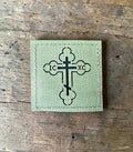 Orthodox IC XC Cross - White Color - Hook & Loop Patch 2x2in