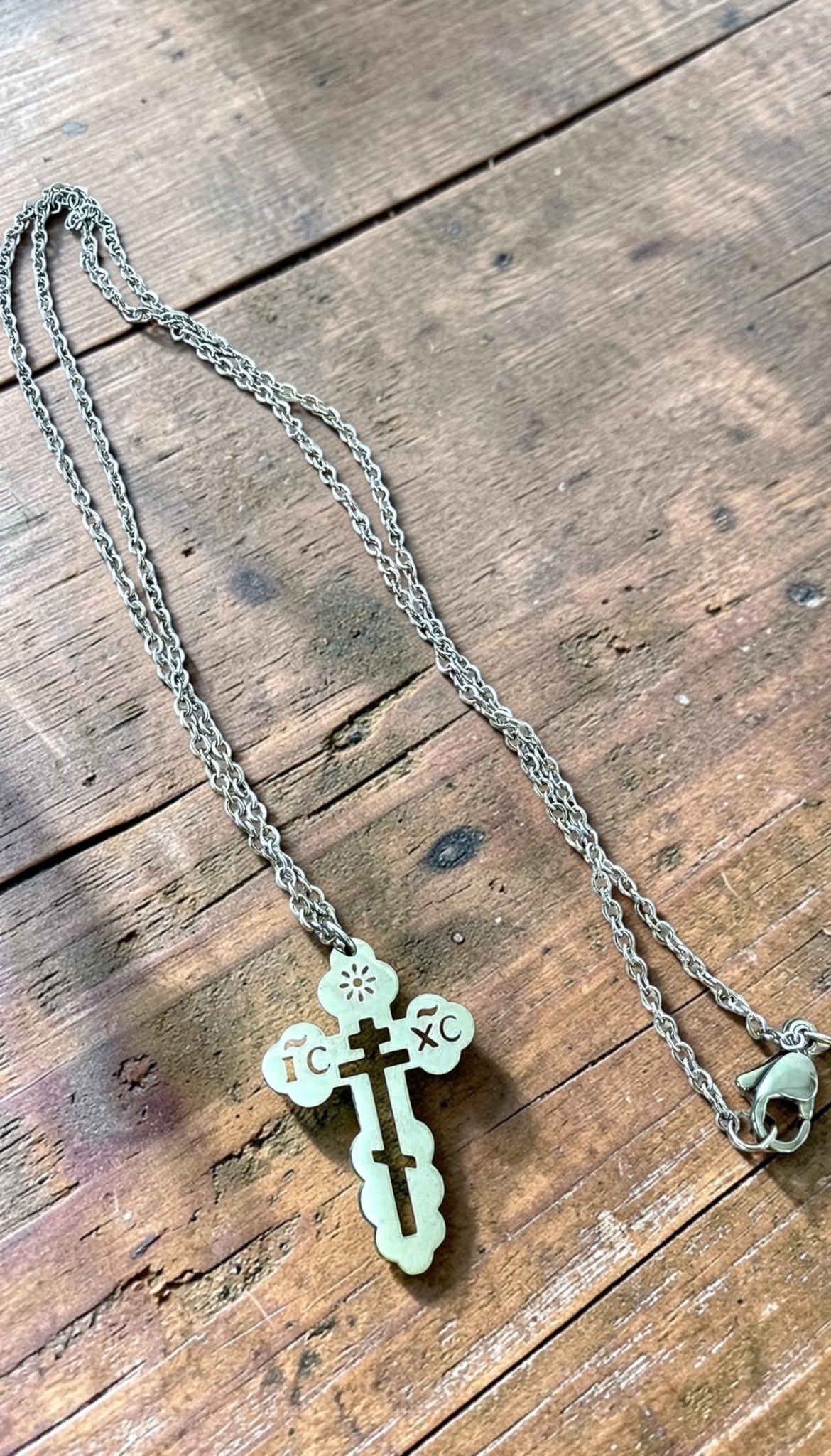 Orthodox IC XC - Silver Color - Stainless Steel Cross