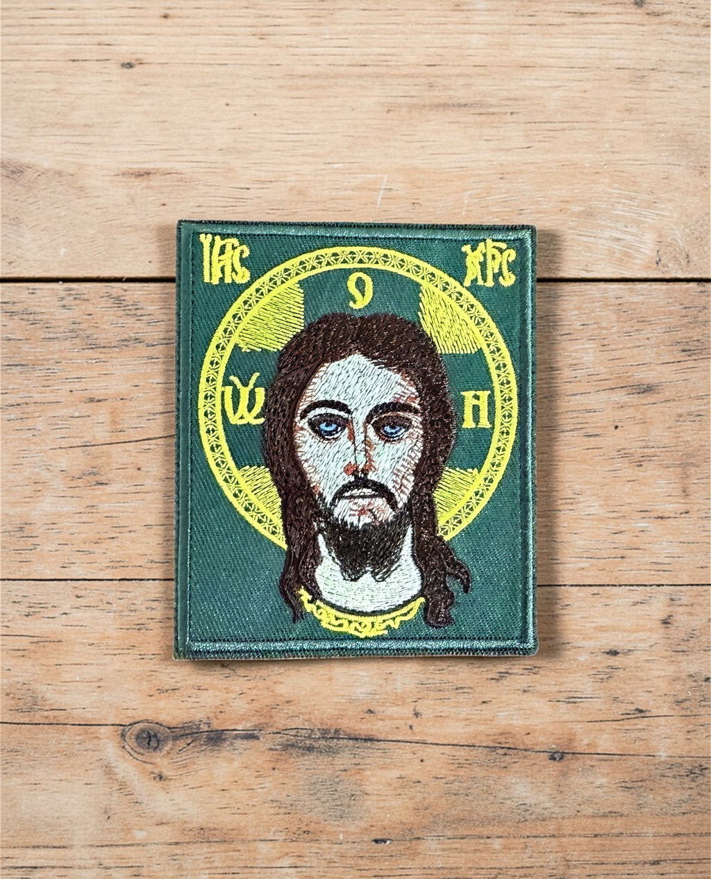 Orthodox Jesus Christ - Green Color - Hook & Loop Patch
