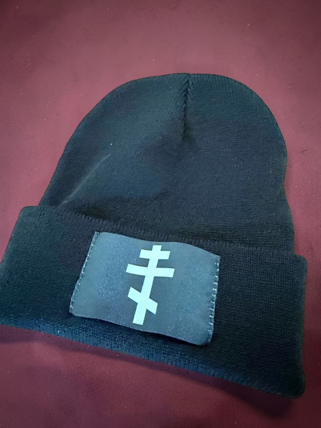 Orthodox Cross Design - Black Color - Beanie Hat