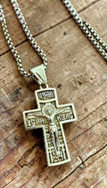 Orthodox Crucifix - Gold Color - Stainless Steel Cross