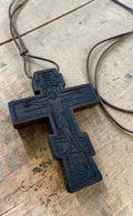 Orthodox Crucifix - Black Color - Wooden Cross