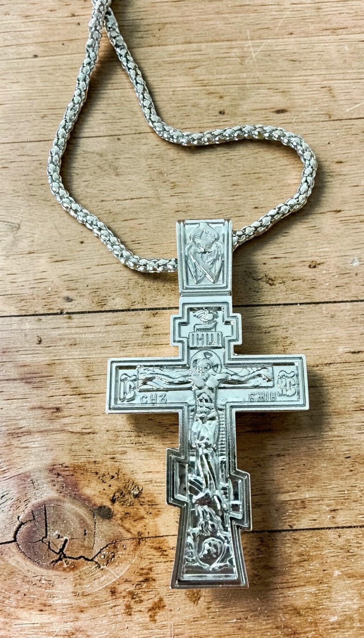 Orthodox Crucifix - Silver Color - Stainless Steel Cross