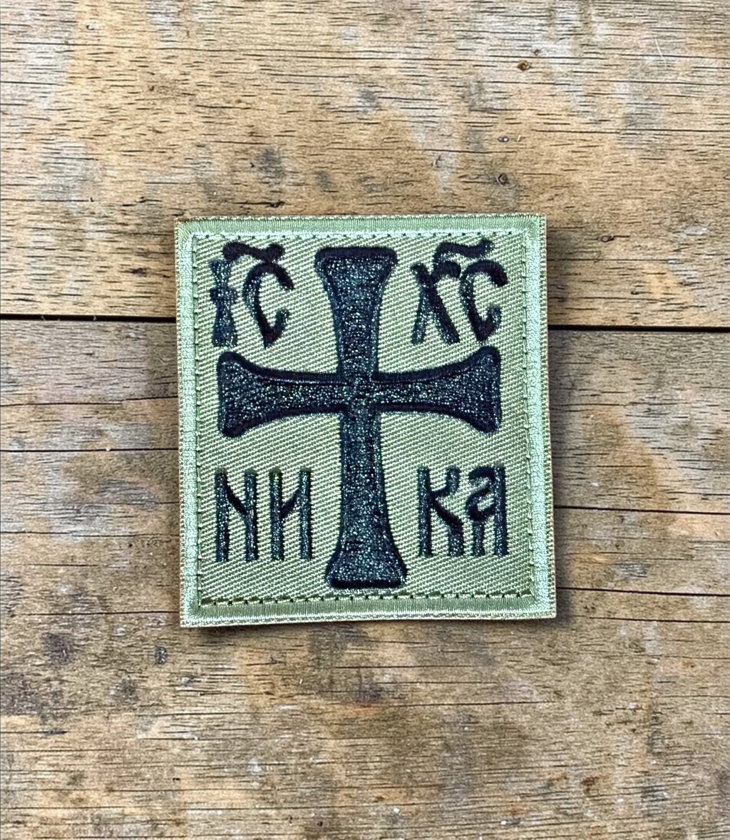 Orthodox IC XC NI KA - Olive Color - Hook & Loop Patch