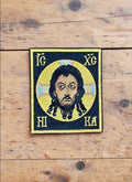 Orthodox Icon of Christ - Black&Yellow Color - Hook & Loop Patch