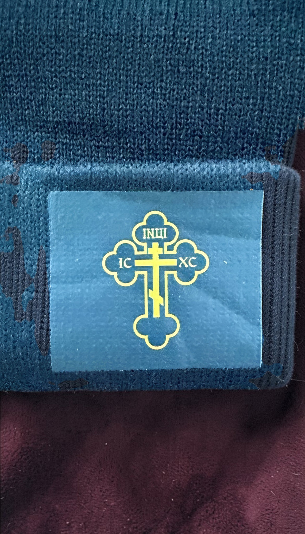 Orthodox Cross Design - Black Color - Beanie Hat