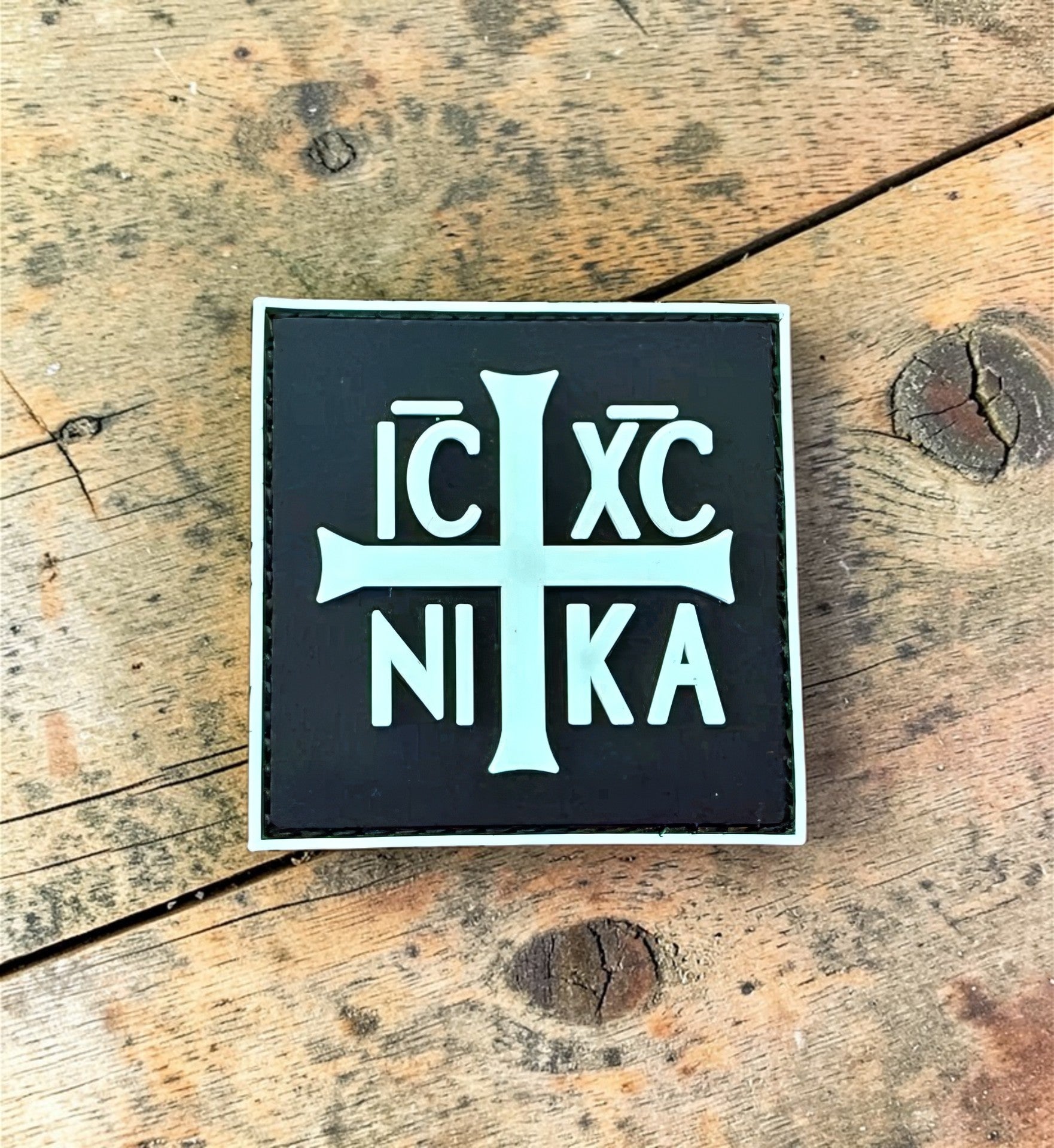 Orthodox IC XC NIKA - Black Color - PVC Hook & Loop Patch