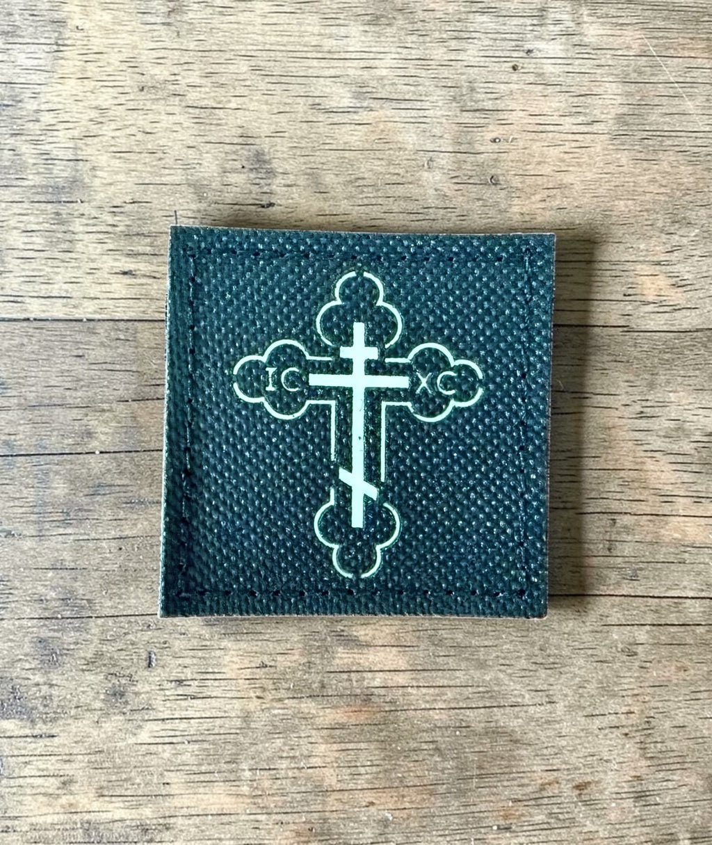 Orthodox IC XC Cross - Black Color - Hook & Loop Patch 2x2in