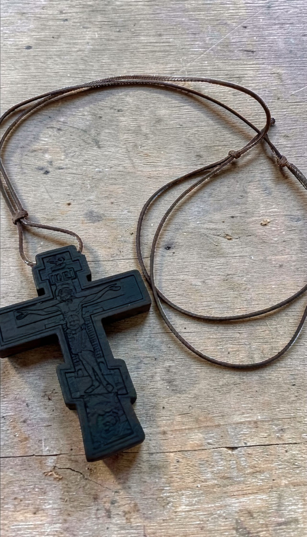 Orthodox Crucifix - Black Color - Wooden Cross