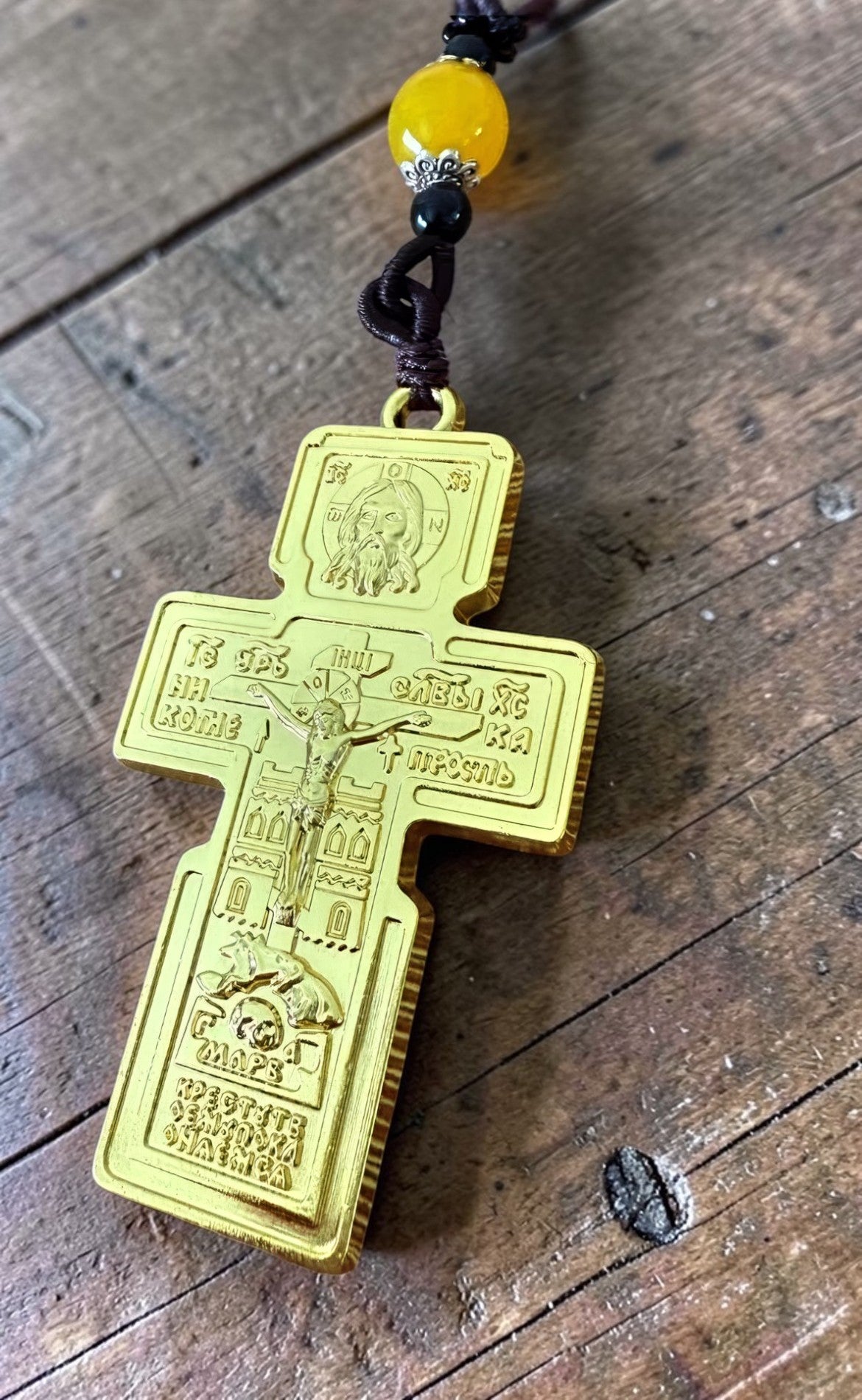 Orthodox Crucifix - Gold Color - Stainless Steel Cross