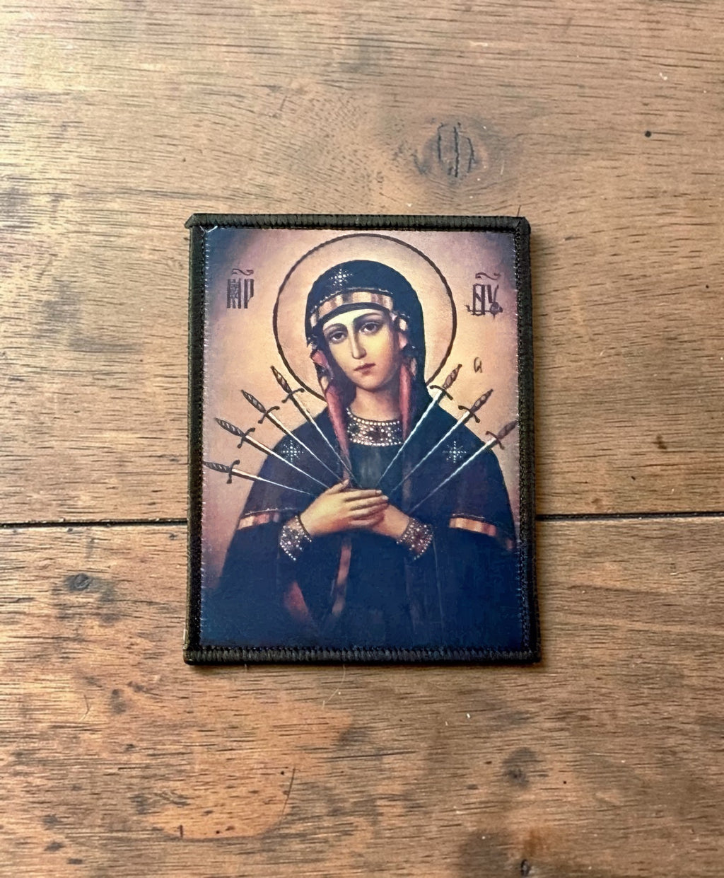 Orthodox Virgin Mary 7 Swords - Hook & Loop Patch