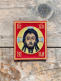 Orthodox Icon of Christ - Red Color - Hook & Loop Patch