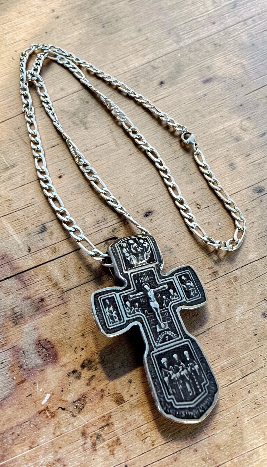 Orthodox Crucifix - Silver Color - Stainless Steel Cross