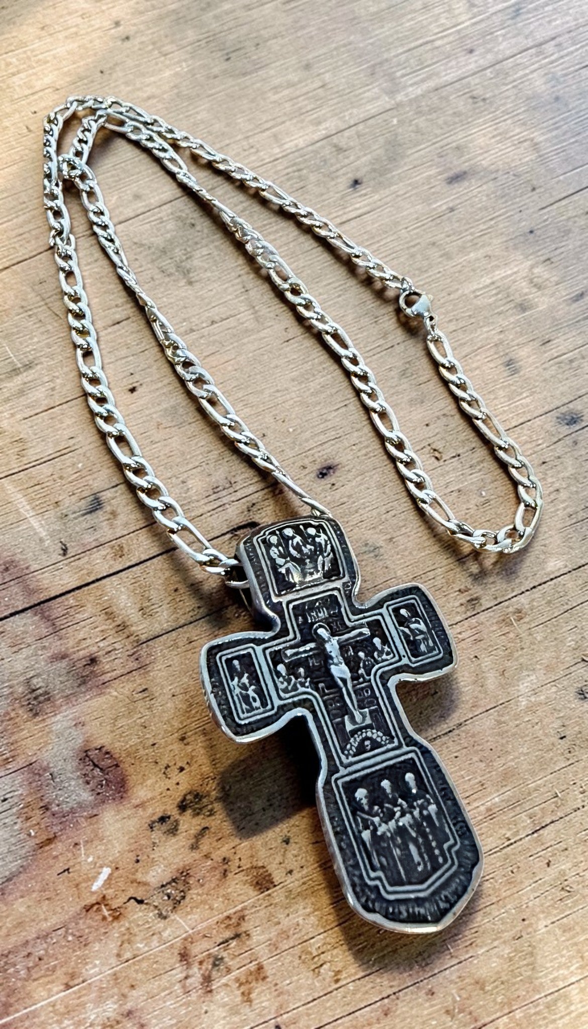 Orthodox Crucifix - Silver Color - Stainless Steel Cross