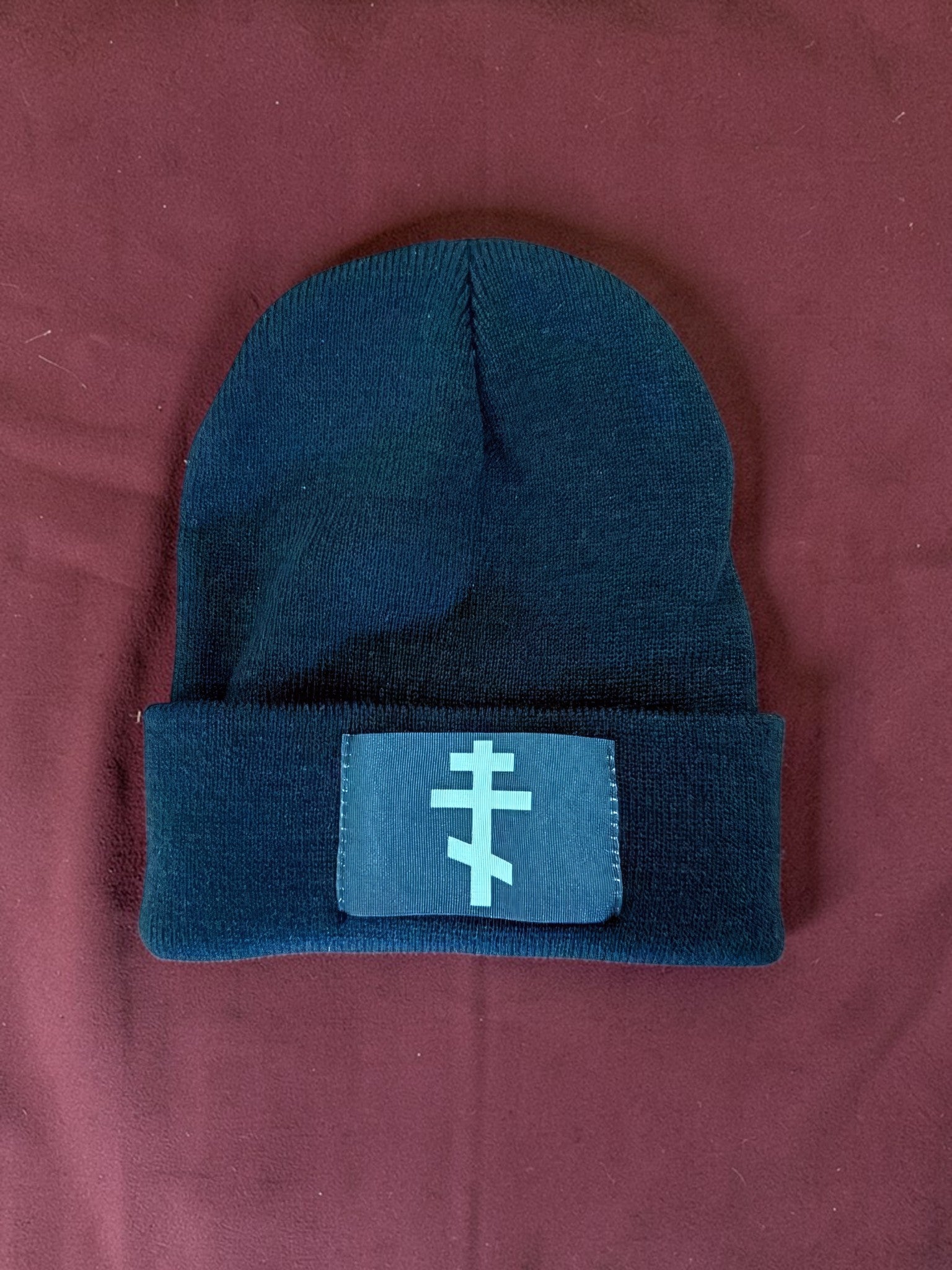 Orthodox Cross Design - Black Color - Beanie Hat