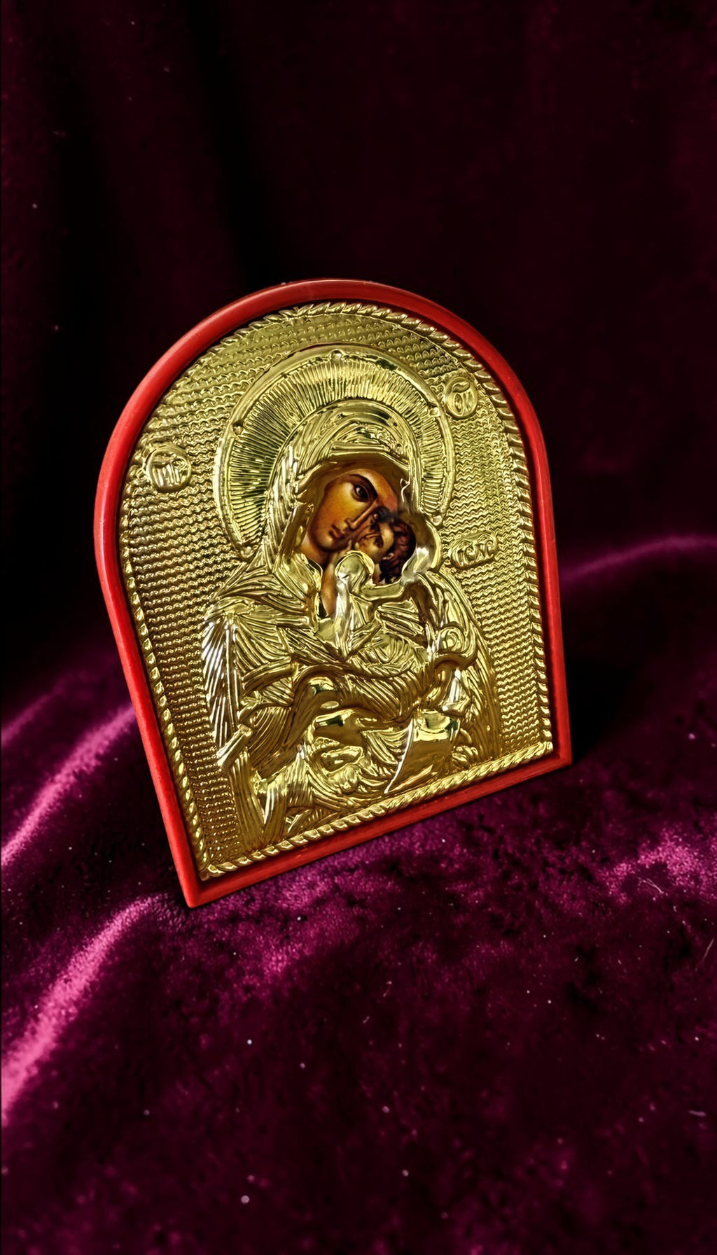 Orthodox Mother of God - Gold Color - Wooden Icon