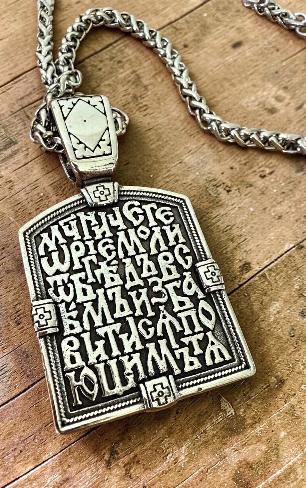 Orthodox St. George - Silver Color - 60cm Chain - Stainless Steel Medallion