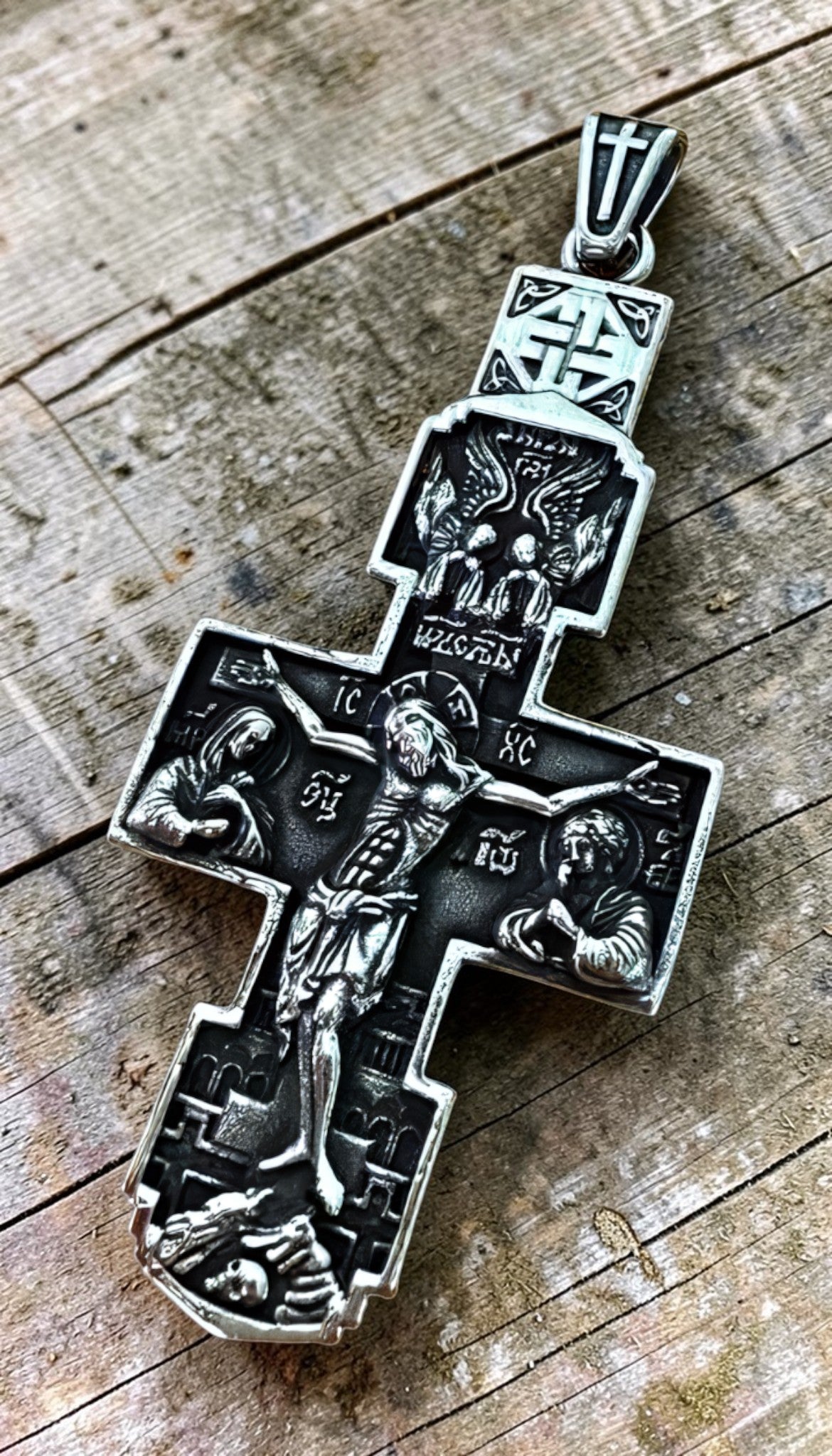 Orthodox Crucifix - Silver Color - Stainless Steel Cross 20.2g
