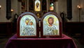 Orthodox Jesus Christ and Virgin Mary - Folding Wooden Icon