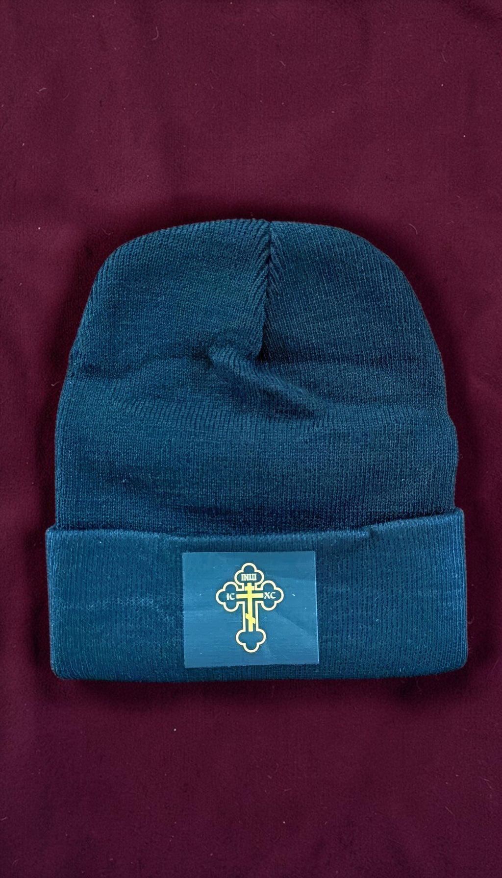 Orthodox Cross Design - Black Color - Beanie Hat